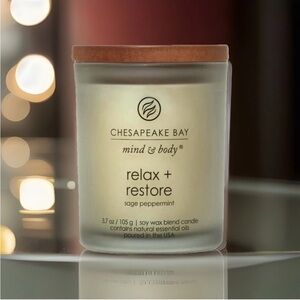 Chesapeake Bay Single Wick Candle- Relax & Restore- Sage Peppermint (3.7oz)